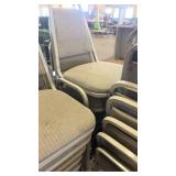 Lot of 13 Stackable Metal Frame Banquet Chairs and 1 Swivel Desk Chair
