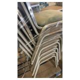 Lot of 13 Stackable Metal Frame Banquet Chairs and 1 Swivel Desk Chair