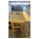 Large Wooden Work Table with Sturdy Frame