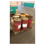 Group of Industrial Grease Barrels with Pump Dispensers