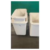 Set of 3 White Commercial Utility Tubs on Casters