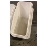 Set of 3 White Commercial Utility Tubs on Casters