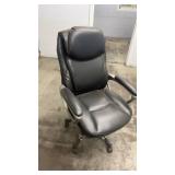 Black Leather Office Chair with Adjustable Armrests