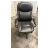 Black Leather Office Chair with Adjustable Armrests