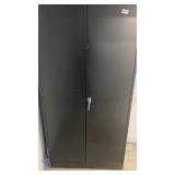 Black Metal Storage Cabinet with Shelves