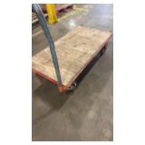 Used Industrial Flatbed Platform Cart with Wood Deck
