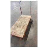 Used Industrial Flatbed Platform Cart with Wood Deck