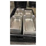 Lot of Stainless Steel Food Service Trays