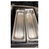 Set of Long Stainless Steel Steam Table Pans