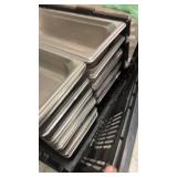 Lot of 8 Stainless Steel Steam Table Food Pans