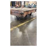 Wooden Industrial Warehouse Cart with Metal Wheels