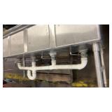 Commercial Stainless Steel 4-Compartment Sink with Faucets and Backsplash