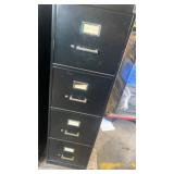 Set of 2 Black Metal 4-Drawer Vertical Filing Cabinets