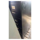 Set of 2 Black Metal 4-Drawer Vertical Filing Cabinets