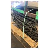 Pallet of Black Metal Fence Posts with Decorative Finials