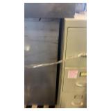 Set of 2 Metal File Cabinets and 1 Metal Storage Drawer