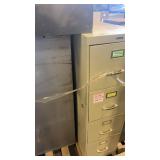 Set of 2 Metal File Cabinets and 1 Metal Storage Drawer