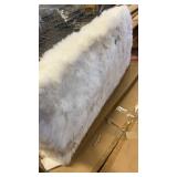 White Furry Bench with Acrylic Legs