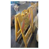 Set of 3 Portable Safety Barricades with Exit and Do Not Enter Signs