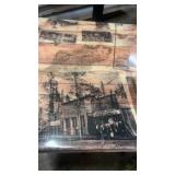 Set of 2 Restaurant Tables with Historic and Train Graphics