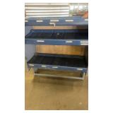 Metal Industrial Storage Rack with Adjustable Blue Plastic Shelves