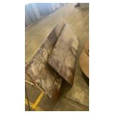 Set of 2 Folding Wood Tables with Metal Frames