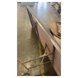 Set of 2 Folding Wood Tables with Metal Frames
