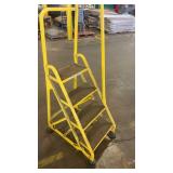 Rolling Industrial Step Ladder with 4 Steps