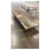 Heavy Duty Wooden Warehouse Cart with Steel Wheels