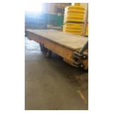 Wood Platform Warehouse Cart with Metal Handle
