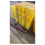 Set of 9 Yellow Industrial Plastic Storage Totes