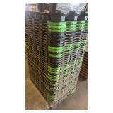 Stack of Nesting Plastic Totes with Dollies and Lids
