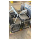 Mixed Lot of Stackable and Folding Chairs with Cushions and Armrests