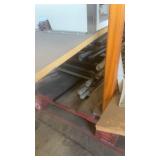 Group of Used School Desks with Metal Frames and Wood Tops