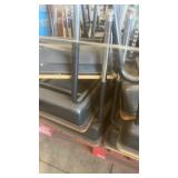 Lot of School Desks with Attached Chairs and Metal Legs