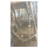 Lot of School Desks with Attached Chairs and Metal Legs