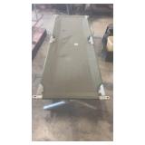 Folding Military-Style Cot with Metal Frame