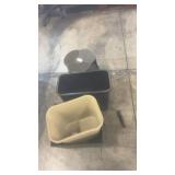Set of 3 Office Wastebaskets and Utility Step Stool