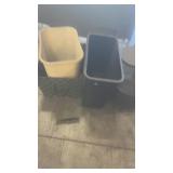 Set of 3 Office Wastebaskets and Utility Step Stool