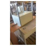 Used Metal and Laminate Office Desks with Attached Shelves