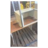Used Metal and Laminate Office Desks with Attached Shelves