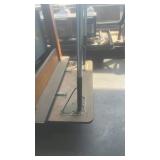 Industrial Sorting Table with Metal Storage Compartments and Rolling Base