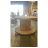 Large Wooden Cable Reel Spool Table