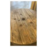 Large Wooden Industrial Spool Table