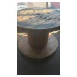 Large Wooden Industrial Cable Spool Table