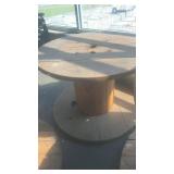 Large Wooden Industrial Spool Table