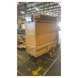 Wooden Mobile Market Cart with Lights and Storage Compartments