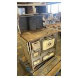 Antique Home Comfort Wood Burning Stove by Wrought Iron Range Co.