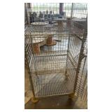 Heavy Duty Metal Rolling Wire Storage Cage with Shelves