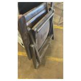 Wood and Faux Leather Folding Armchair